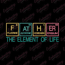 Father Periodic Table Embroidery Design