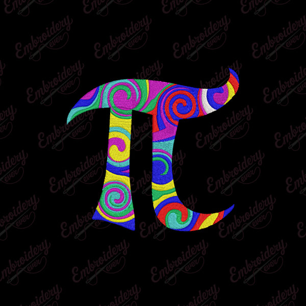 Mathematical Constant Pi Embroidery Design