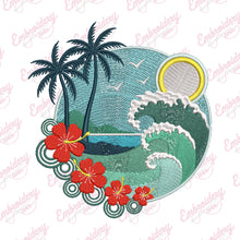 Tropical Island Embroidery Design