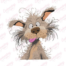Crazy Dog With Expressive Face Embroidery Design