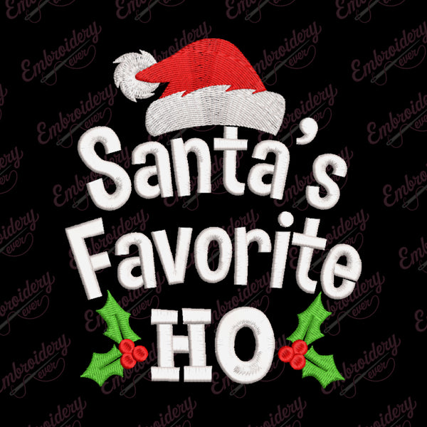 Christmas Santa's Favorite Ho Embroidery Design