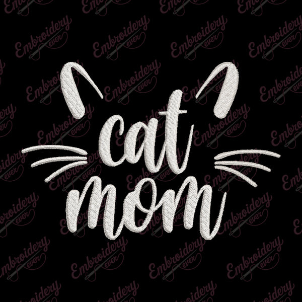 Cat Mom Embroidery Design