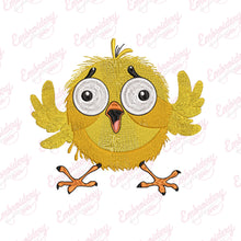 Cute Yellow Chicken Bird Embroidery Design