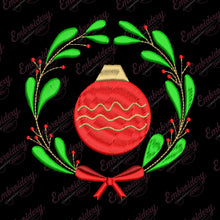 Christmas Ornament Wreath Embroidery Design