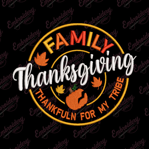 Blessed Thanksgiving Family Embroidery Design