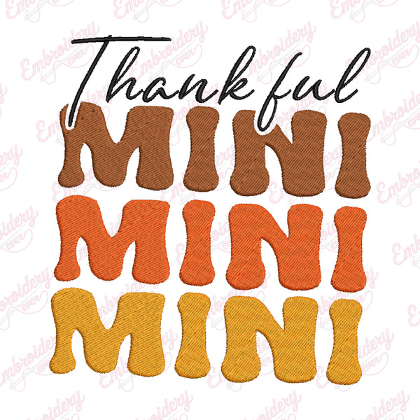 Thanksgiving Thankful Mini Embroidery Design