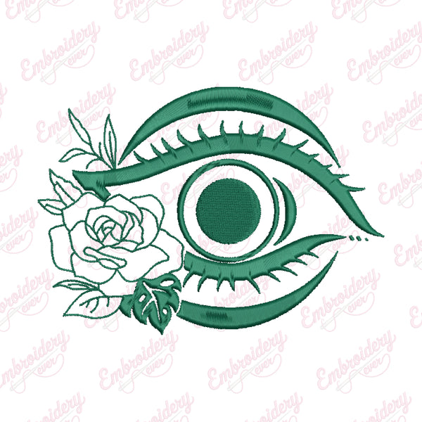 Floral Eye Embroidery Design