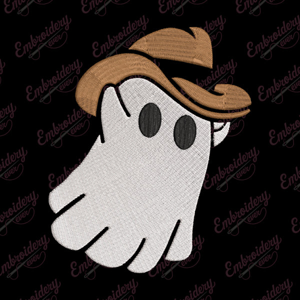 Cowboy Ghost Halloween Embroidery Design