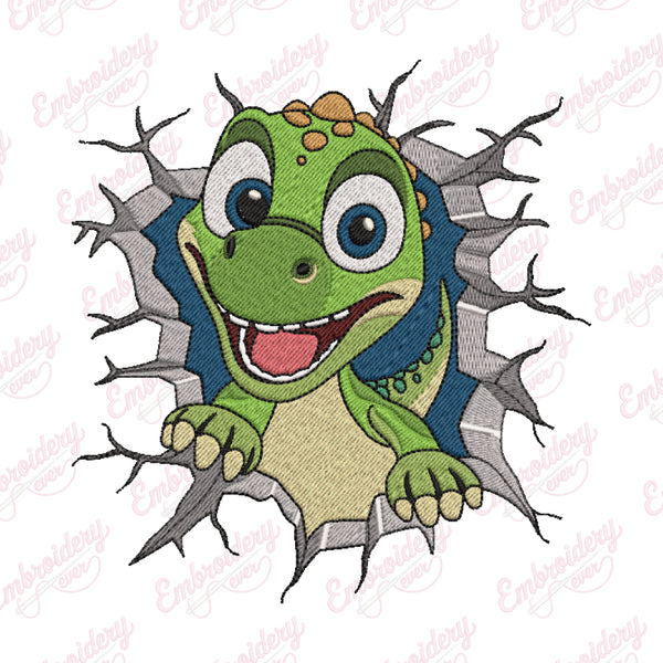 Cute Dinosaur Embroidery Design