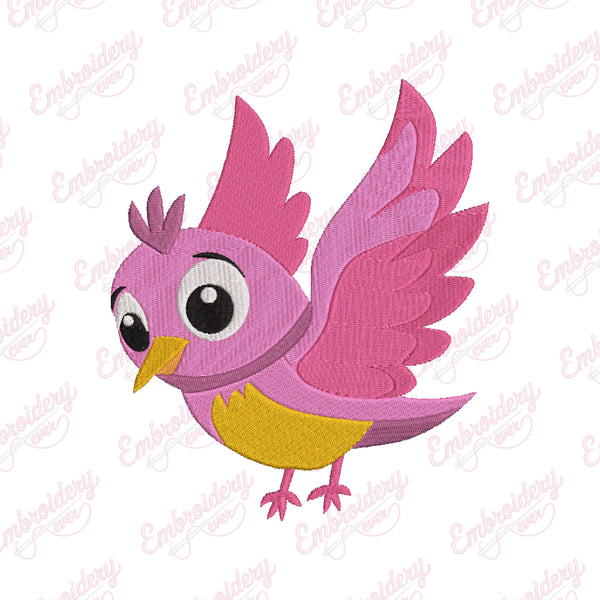 Cute Little Pink Bird Embroidery Design