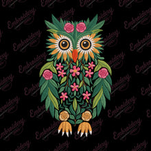 Beautiful Floral Owl Embroidery Design