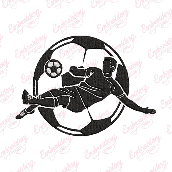 Soccer Player Embroidery Design