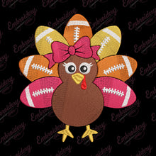 Football Turkey Balls Thanksgiving Embroidery Design
