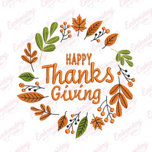 Happy Thanksgiving Fall Embroidery Design