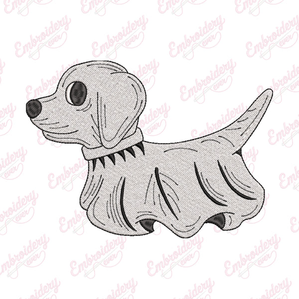 Halloween Ghost Dog Embroidery Design