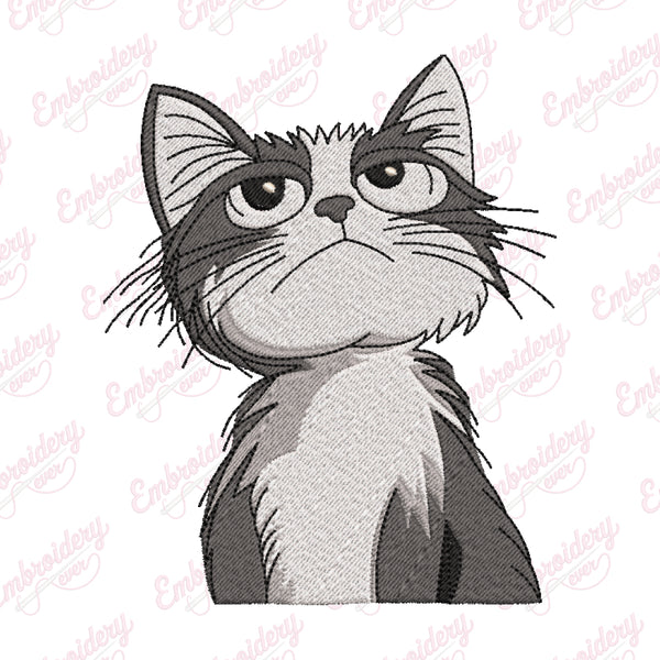Cute Kitten Cat Embroidery Design