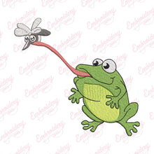 Oh Shit! Frog Eats Fly Embroidery Design