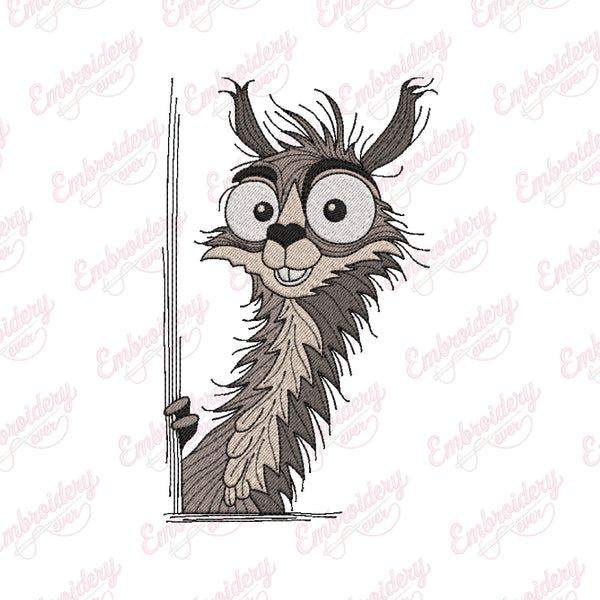 I Peeking You Llama Embroidery Design