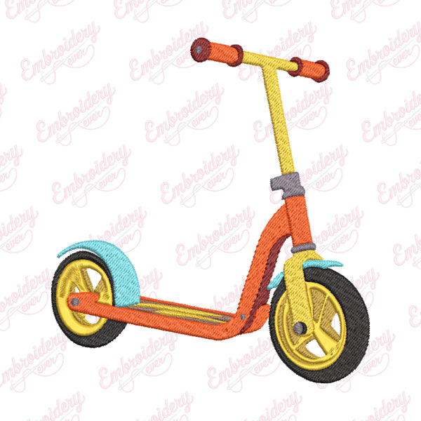 Children Scooter Embroidery Design