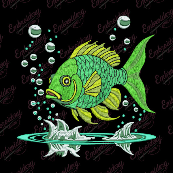 Funky Fish Machine Embroidery Design