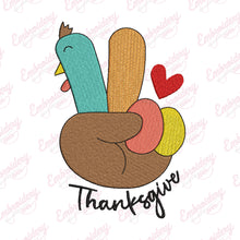 Peaceful Thanksgiving Turkey Embroidery Design