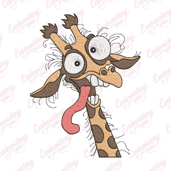 Funny Giraffe Embroidery Design