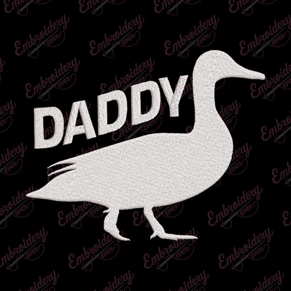 Daddy Duck Embroidery Design