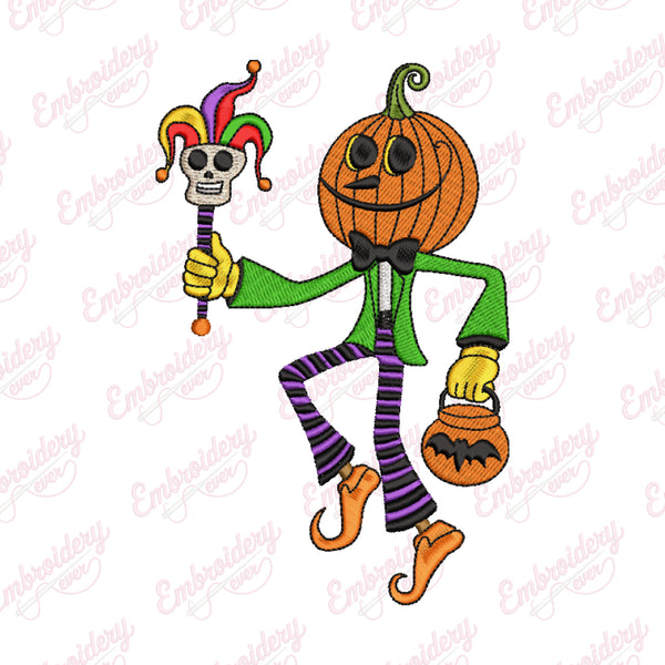 Halloween Pumpkin Elf Embroidery Design