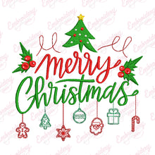 Merry Christmas Hanging Ornaments Embroidery Design