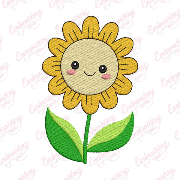 Cute Sunflower Embroidery Design