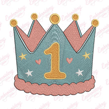 One Birthday Crown Embroidery Design