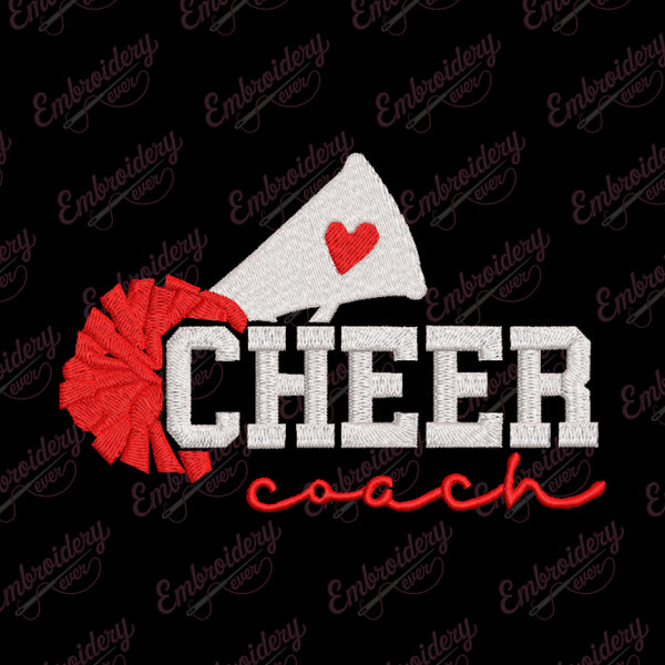 Cheer Coach Cheerleader Embroidery Design
