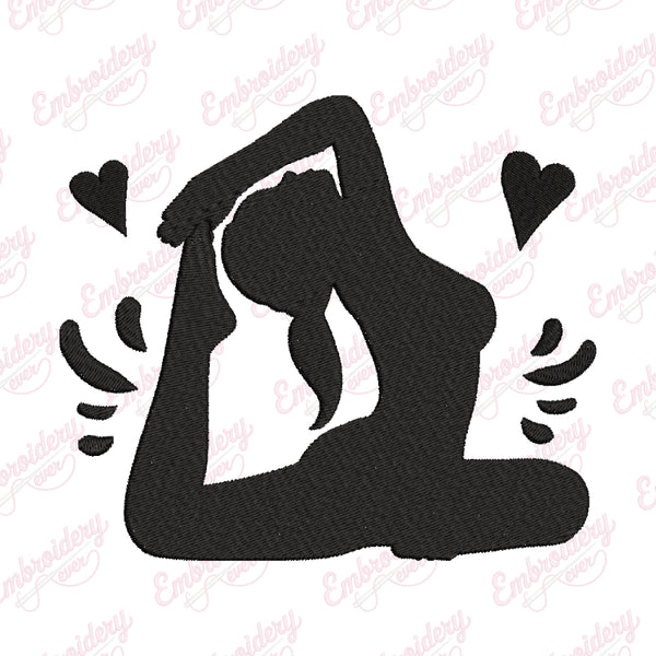 Yoga Girl Embroidery Design
