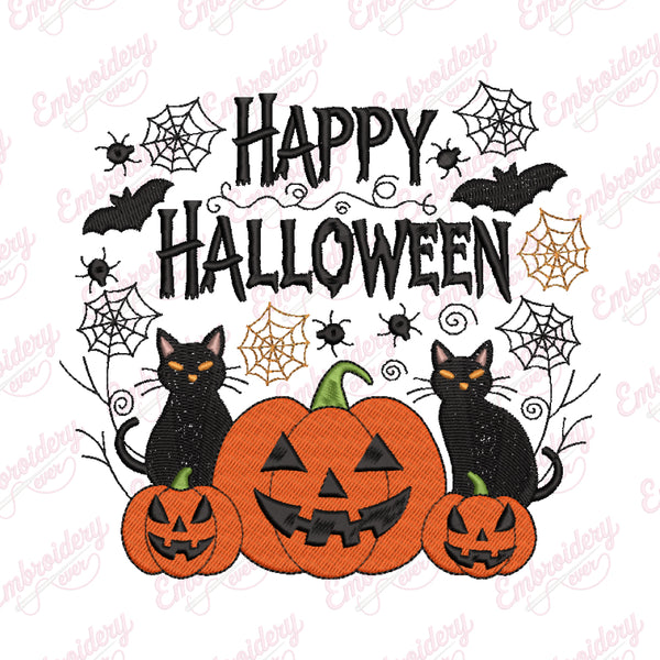 Happy Halloween A Spooky Celebration Embroidery Design