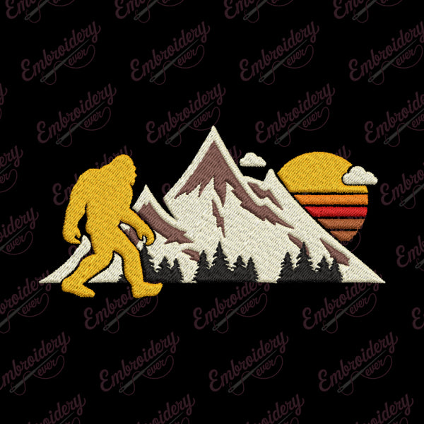 Bigfoot Mountain Embroidery Design