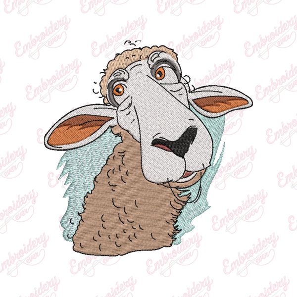 Funny Sheep Embroidery Design