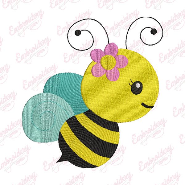 Sweet Honey Bee Embroidery Design