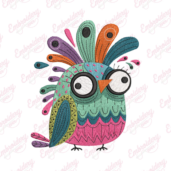 Funny Bird Embroidery Design