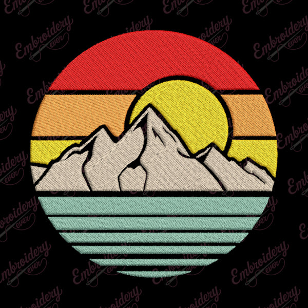 Hiking Camping Embroidery Design