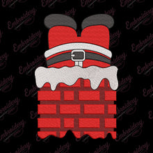 Christmas Santa In Chimney Embroidery Design