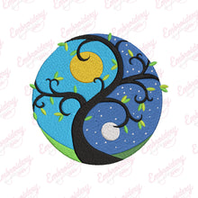Day Night Yin Yang Embroidery Design