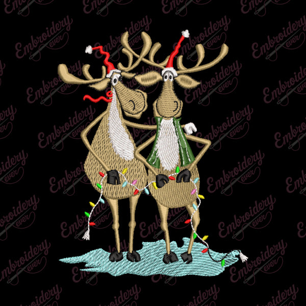 Christmas Reindeer Fun Embroidery Design