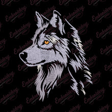White Wolf Head Embroidery Design