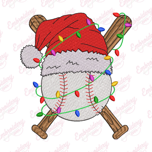 Christmas Baseball Delight Embroidery Design