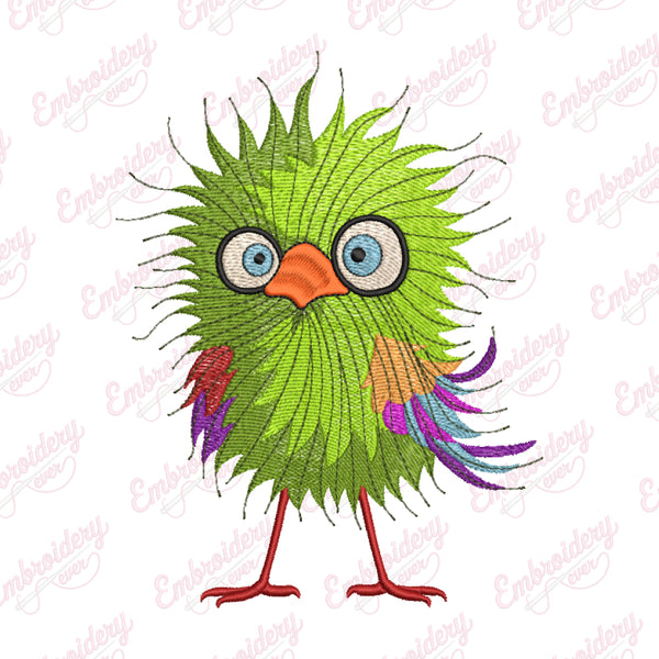 Colorful Crazy Bird Machine Embroidery Design