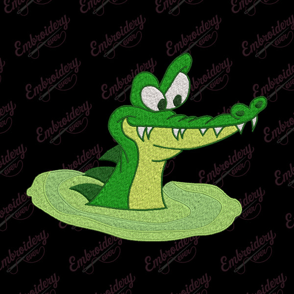 Cute Crocodile Alligator Embroidery Design