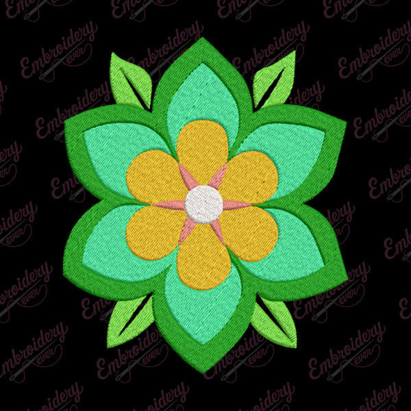 Lotus Flower Embroidery Design