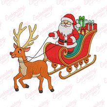 Santa's Christmas Sleigh Ride Embroidery Design