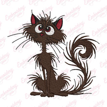 Funny Black Cat Embroidery Design