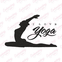 I Love Yoga Embroidery Design